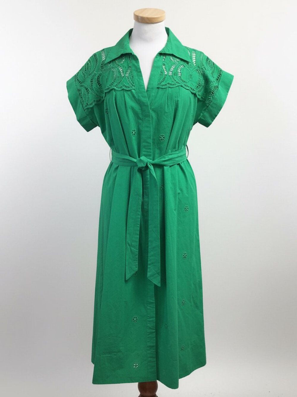 Suncoo green eyelet Coco dress, size XXS - Picture 2 of 3